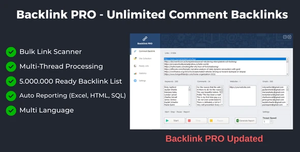 Backlink PRO – Unlimited Comment Backlinks